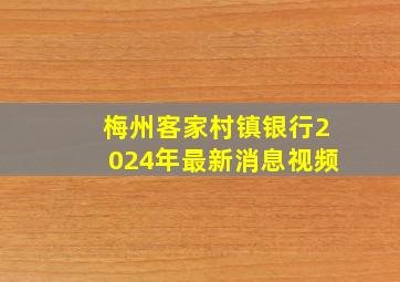 梅州客家村镇银行2024年最新消息视频