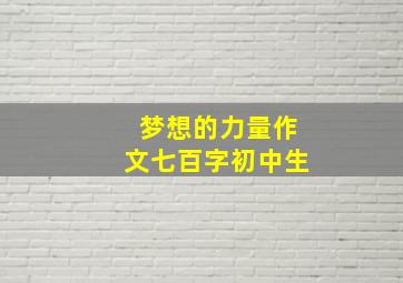 梦想的力量作文七百字初中生