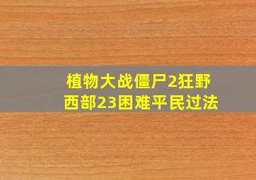 植物大战僵尸2狂野西部23困难平民过法