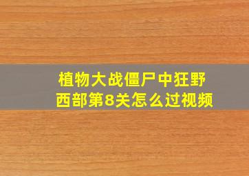 植物大战僵尸中狂野西部第8关怎么过视频