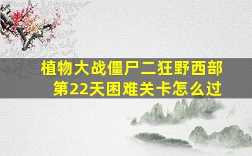 植物大战僵尸二狂野西部第22天困难关卡怎么过