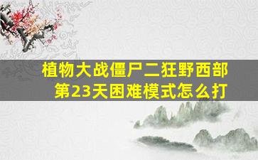 植物大战僵尸二狂野西部第23天困难模式怎么打