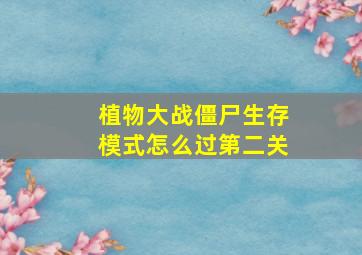 植物大战僵尸生存模式怎么过第二关