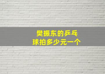 樊振东的乒乓球拍多少元一个