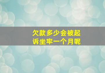 欠款多少会被起诉坐牢一个月呢