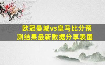 欧冠曼城vs皇马比分预测结果最新数据分享表图