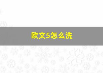 欧文5怎么洗