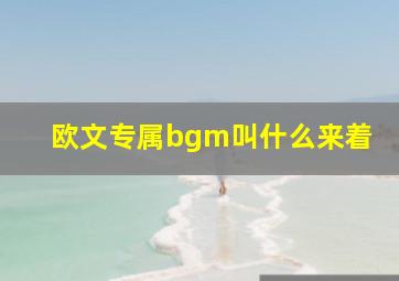 欧文专属bgm叫什么来着