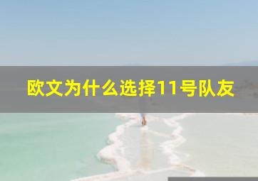 欧文为什么选择11号队友