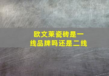 欧文莱瓷砖是一线品牌吗还是二线