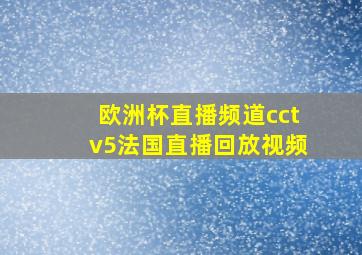 欧洲杯直播频道cctv5法国直播回放视频