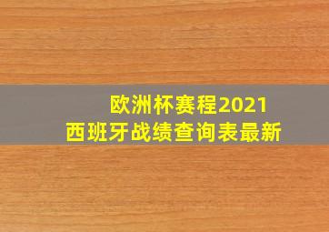 欧洲杯赛程2021西班牙战绩查询表最新