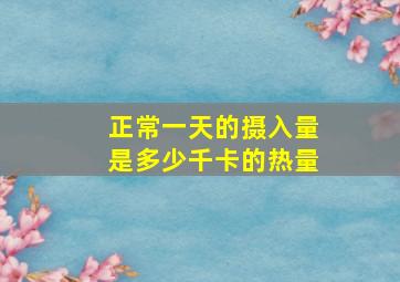 正常一天的摄入量是多少千卡的热量