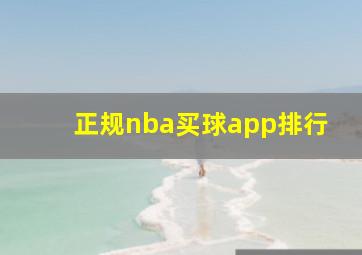 正规nba买球app排行