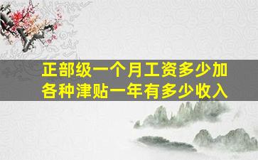 正部级一个月工资多少加各种津贴一年有多少收入