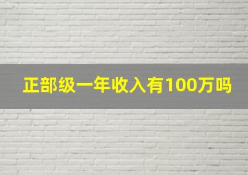 正部级一年收入有100万吗