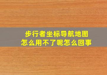 步行者坐标导航地图怎么用不了呢怎么回事