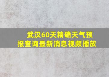 武汉60天精确天气预报查询最新消息视频播放