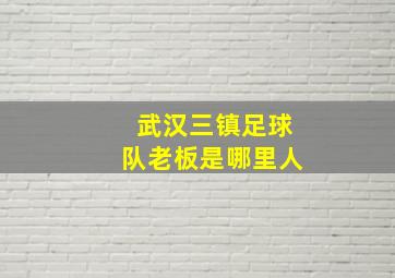 武汉三镇足球队老板是哪里人