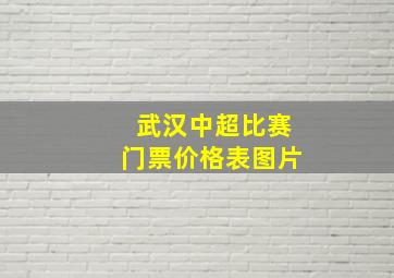 武汉中超比赛门票价格表图片