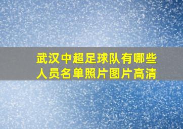 武汉中超足球队有哪些人员名单照片图片高清