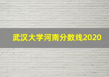 武汉大学河南分数线2020