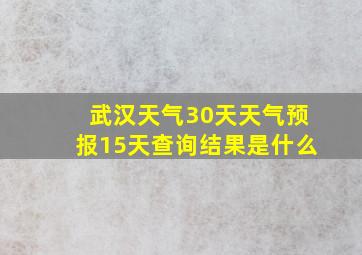 武汉天气30天天气预报15天查询结果是什么