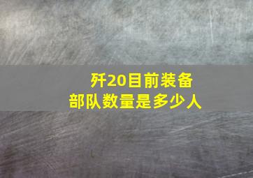 歼20目前装备部队数量是多少人