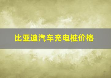 比亚迪汽车充电桩价格