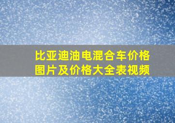 比亚迪油电混合车价格图片及价格大全表视频