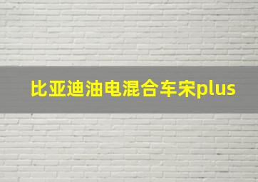 比亚迪油电混合车宋plus