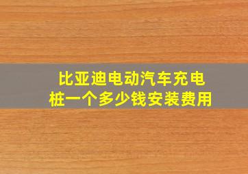 比亚迪电动汽车充电桩一个多少钱安装费用