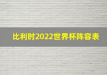 比利时2022世界杯阵容表