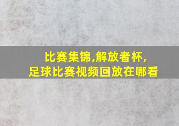 比赛集锦,解放者杯,足球比赛视频回放在哪看