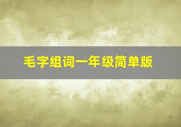 毛字组词一年级简单版