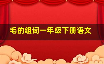 毛的组词一年级下册语文