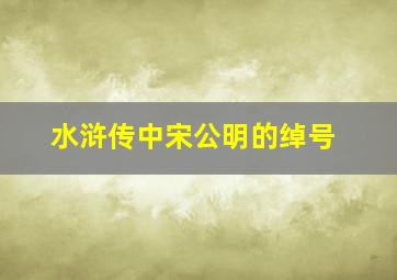 水浒传中宋公明的绰号