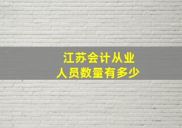 江苏会计从业人员数量有多少