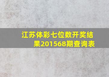 江苏体彩七位数开奖结果201568期查询表