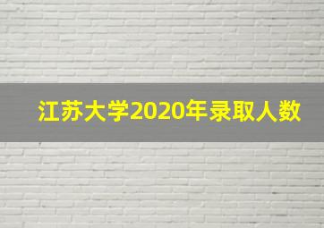 江苏大学2020年录取人数