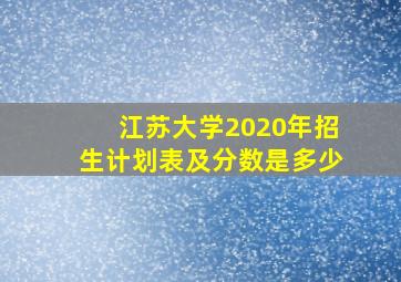 江苏大学2020年招生计划表及分数是多少