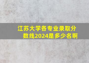 江苏大学各专业录取分数线2024是多少名啊