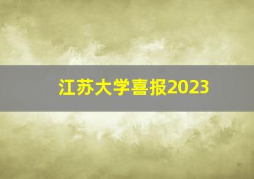 江苏大学喜报2023