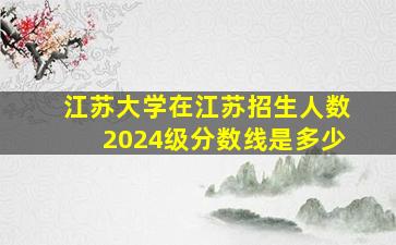 江苏大学在江苏招生人数2024级分数线是多少