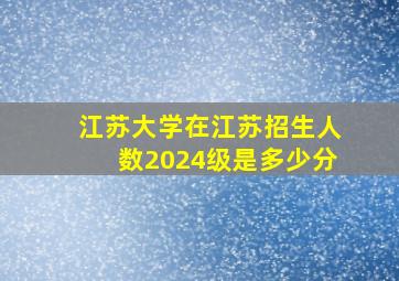 江苏大学在江苏招生人数2024级是多少分