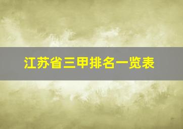 江苏省三甲排名一览表