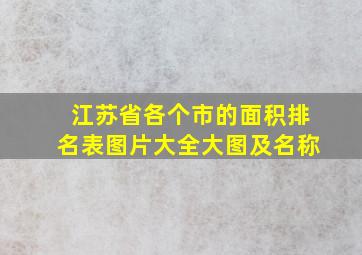 江苏省各个市的面积排名表图片大全大图及名称