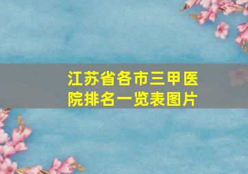 江苏省各市三甲医院排名一览表图片