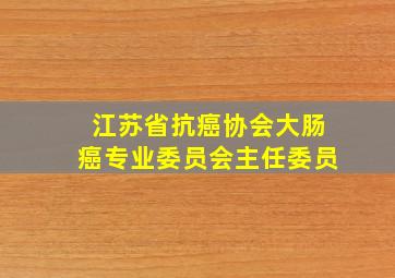 江苏省抗癌协会大肠癌专业委员会主任委员