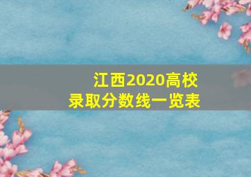 江西2020高校录取分数线一览表